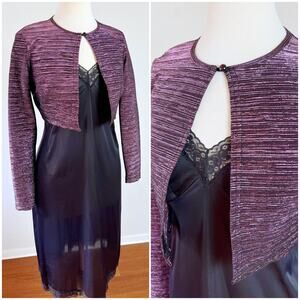 Vintage Y2K Purple Metallic Shiny‎ Bolero My Michelle // Size Small